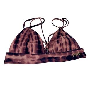 PINK Victoria's Secret Bralette Purple Tie Dye Bonded Strappy Cage Back Small